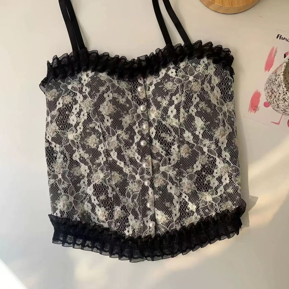 Lace Summer top black XS-S